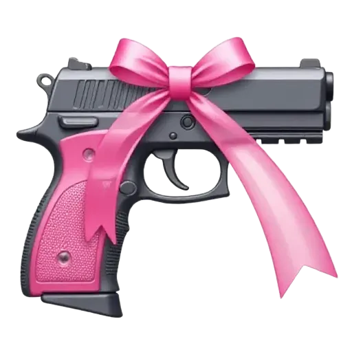 pink pistol with a pink ribbon