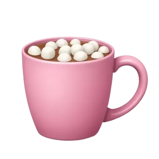 Light Pink mug of hot chocolate