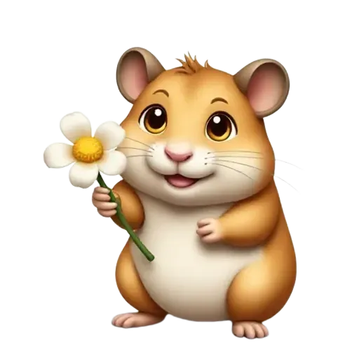 Hamster mit einer Blume