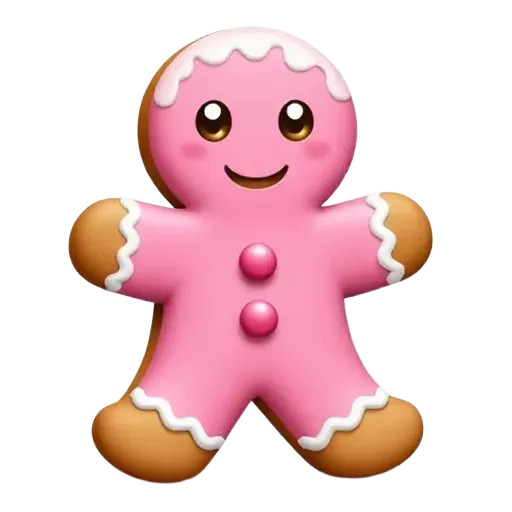 Cute pink gingerbread