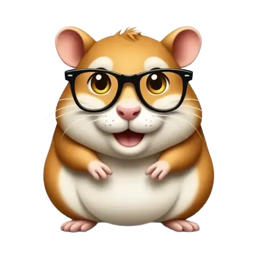 A hamster with glasses