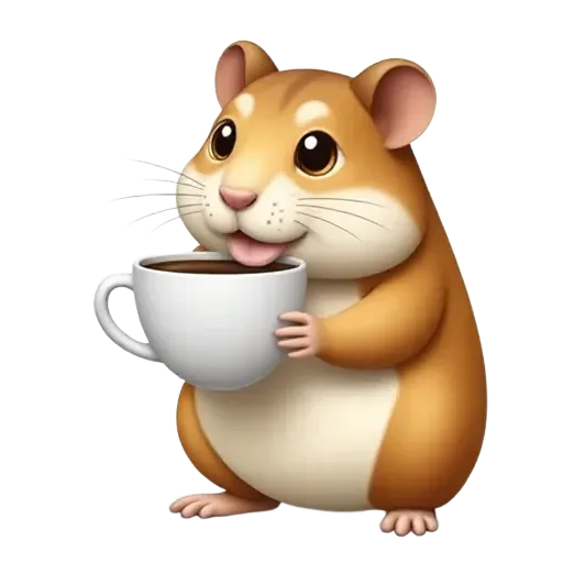 Hamster drinking coffee