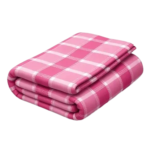 cute pink plaid folded blanket