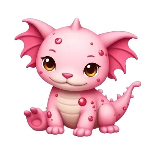 high detailed pink cute axolotl