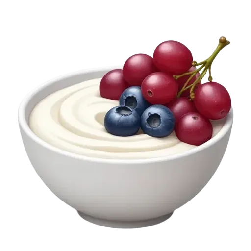 yoghurt bowl with grapes and blueberries