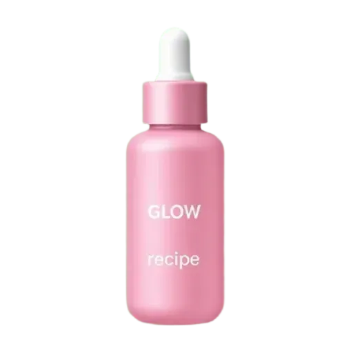 a pink skincare bottle glow recipe