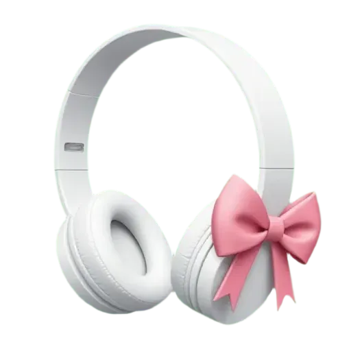 2 baby pink bow on headphones
