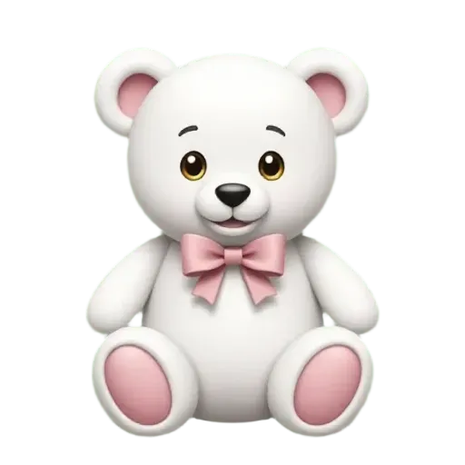 a white cute teddy bear