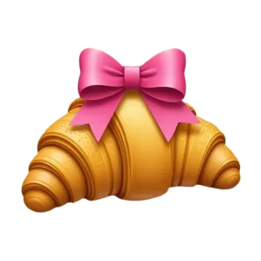 Croissant whit a rosa bow